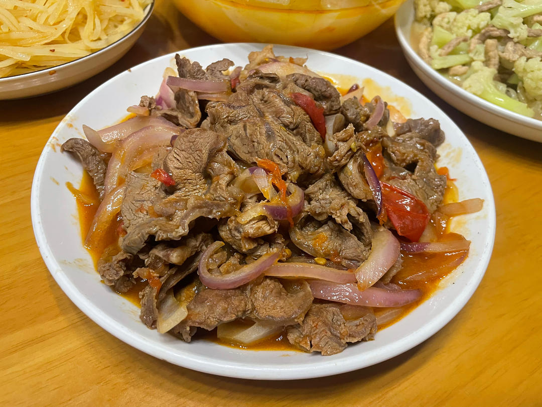 番茄葱爆牛肉