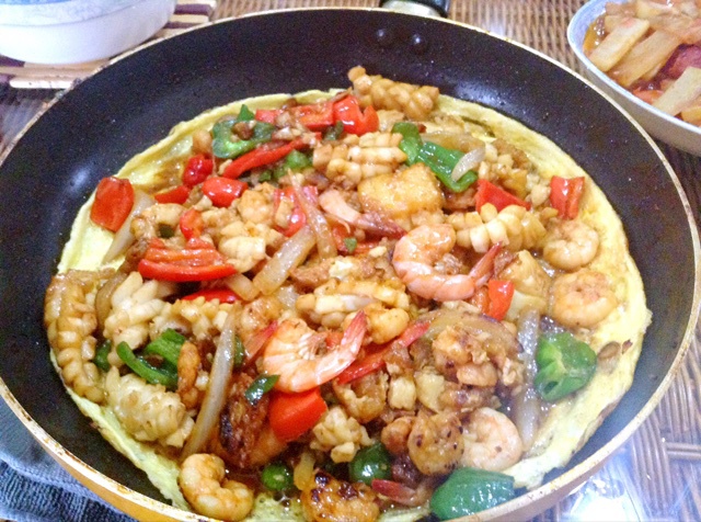 铁板海鲜日本豆腐 Seafood with Japanese Dofu