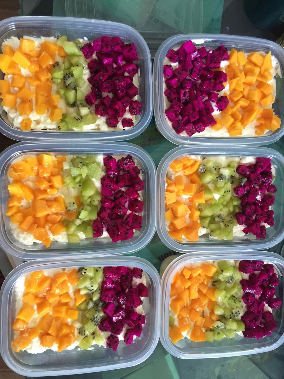 简单快手的便当饭盒水果盒子蛋糕