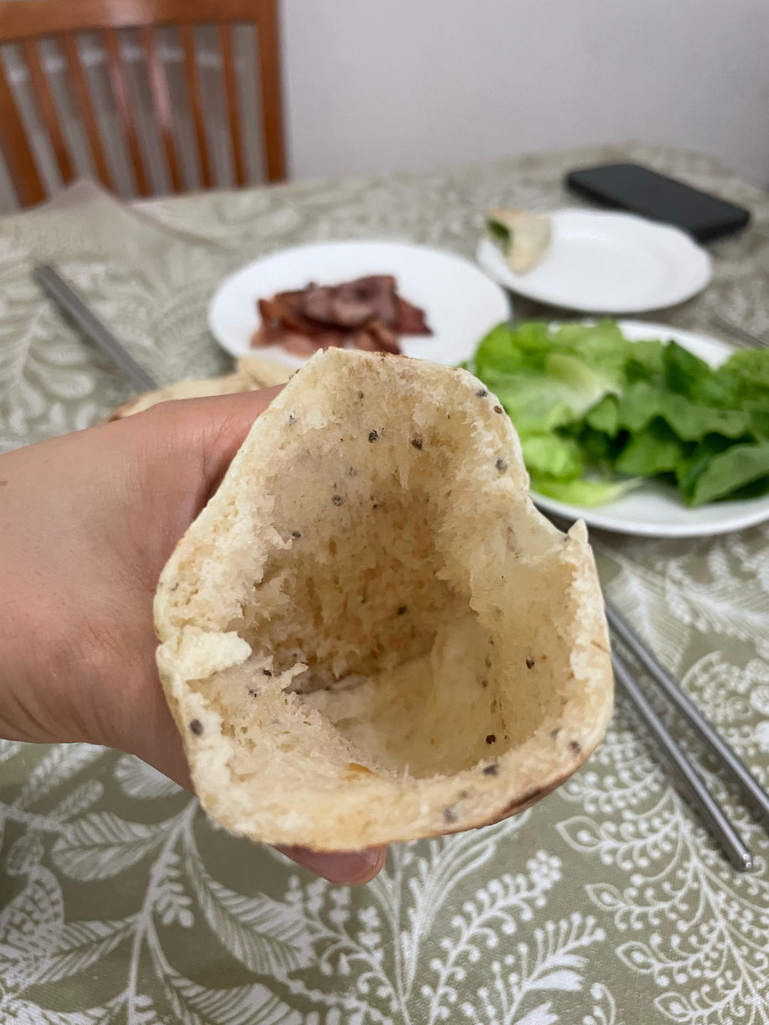 半烫面的口袋饼｜装啥都好吃