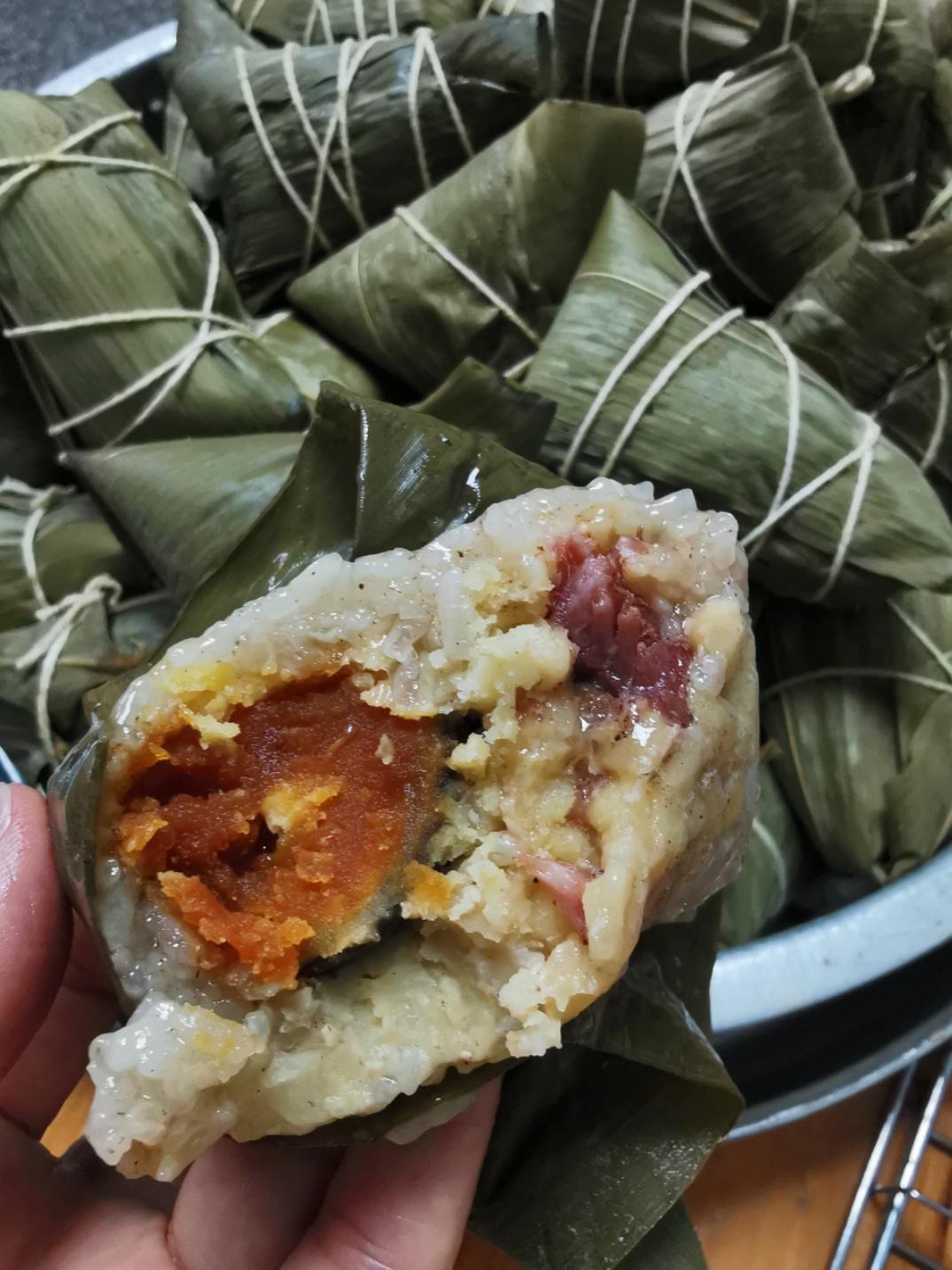 绿豆鲜肉蛋黄粽＃粽子系列2