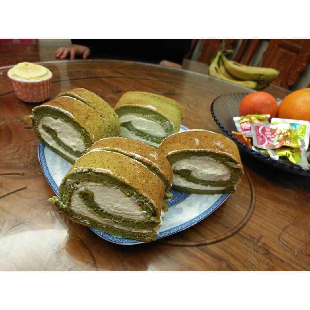抹茶红豆蛋糕卷