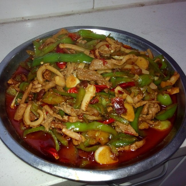 青椒肉丝炒鱿鱼