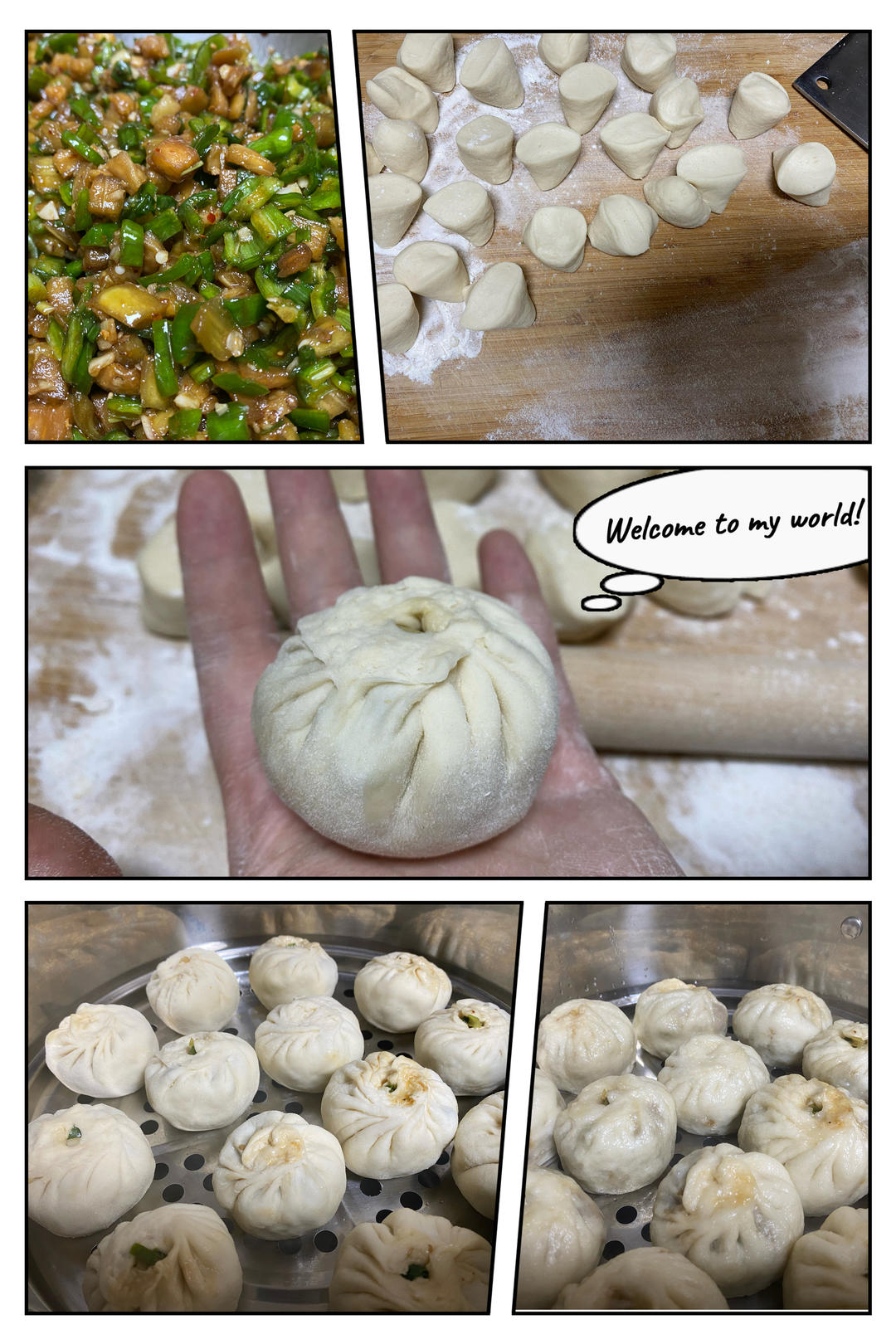 青椒茄子包子（完美包子皮，复刻包子店）