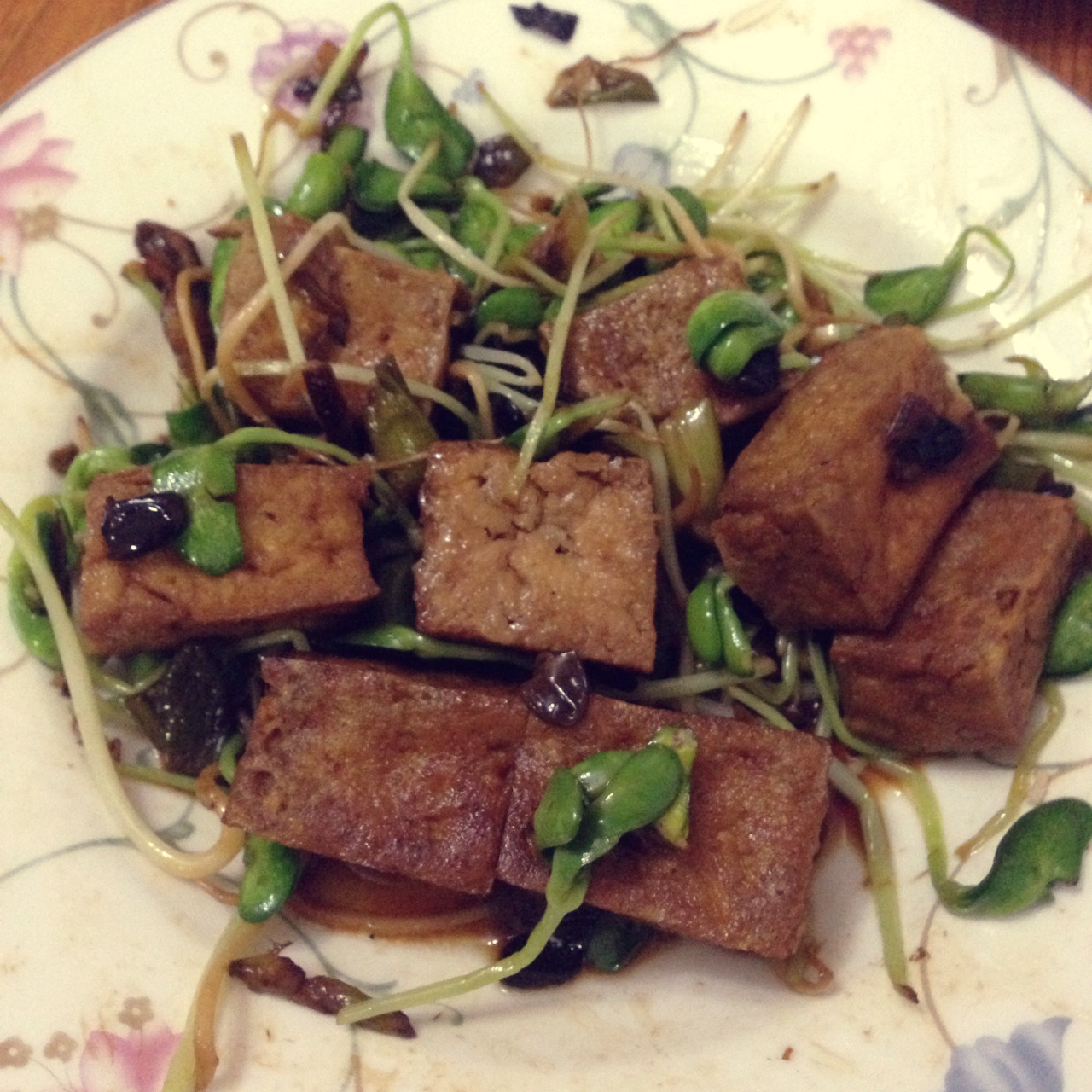 葱烧豆腐