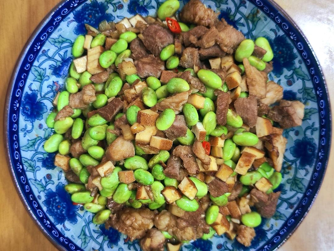 超下饭的毛豆米干子炒肉