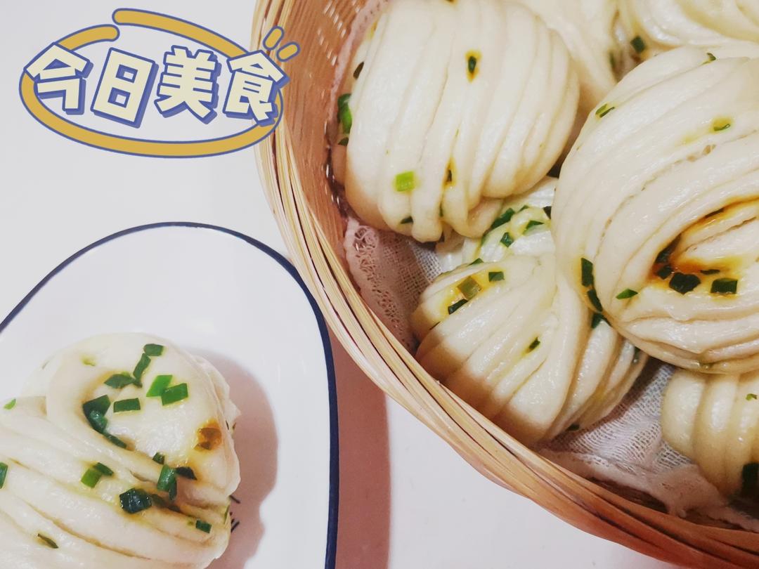 葱油花卷，一根筷子卷出漂亮的造型