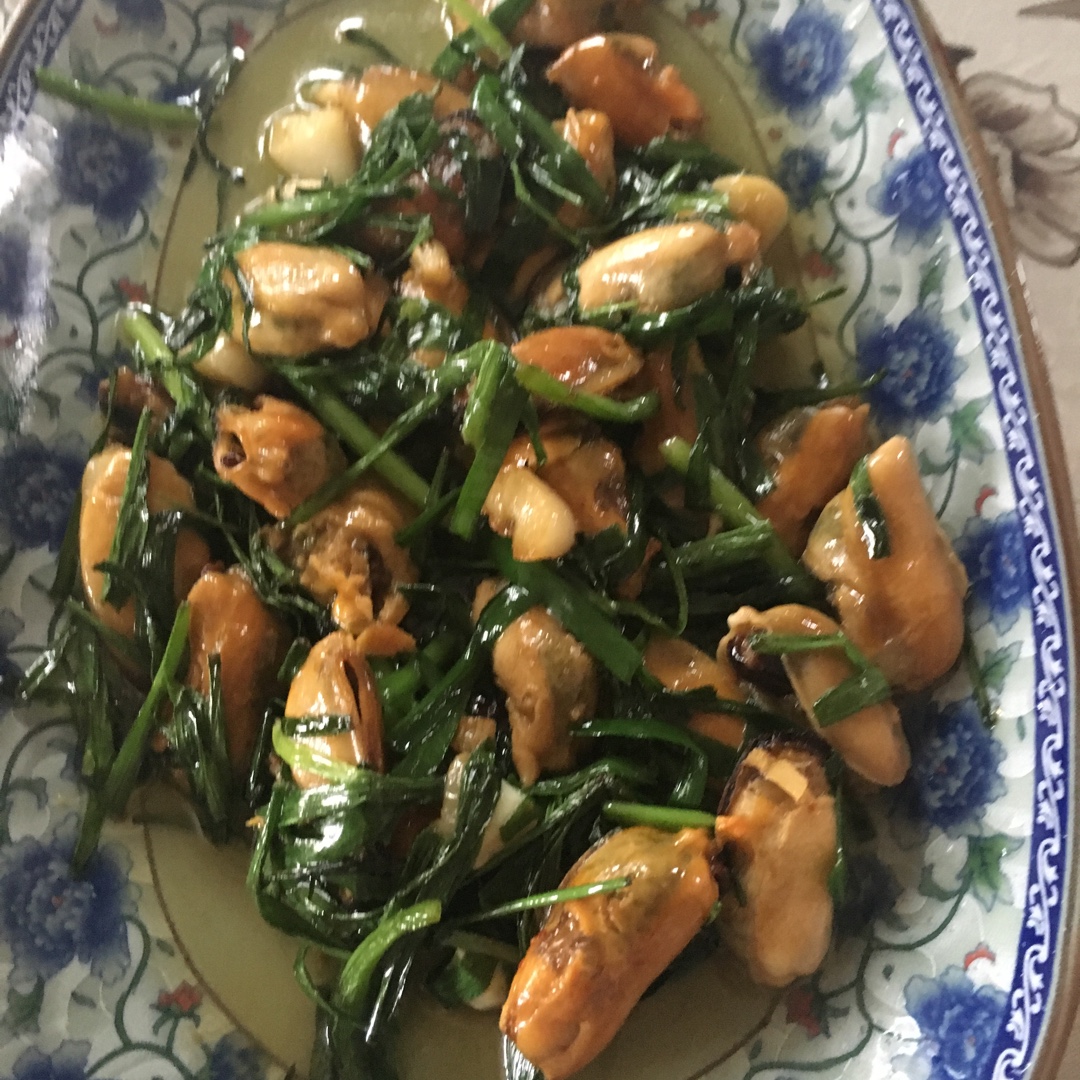 隆薇做的韭菜炒淡菜