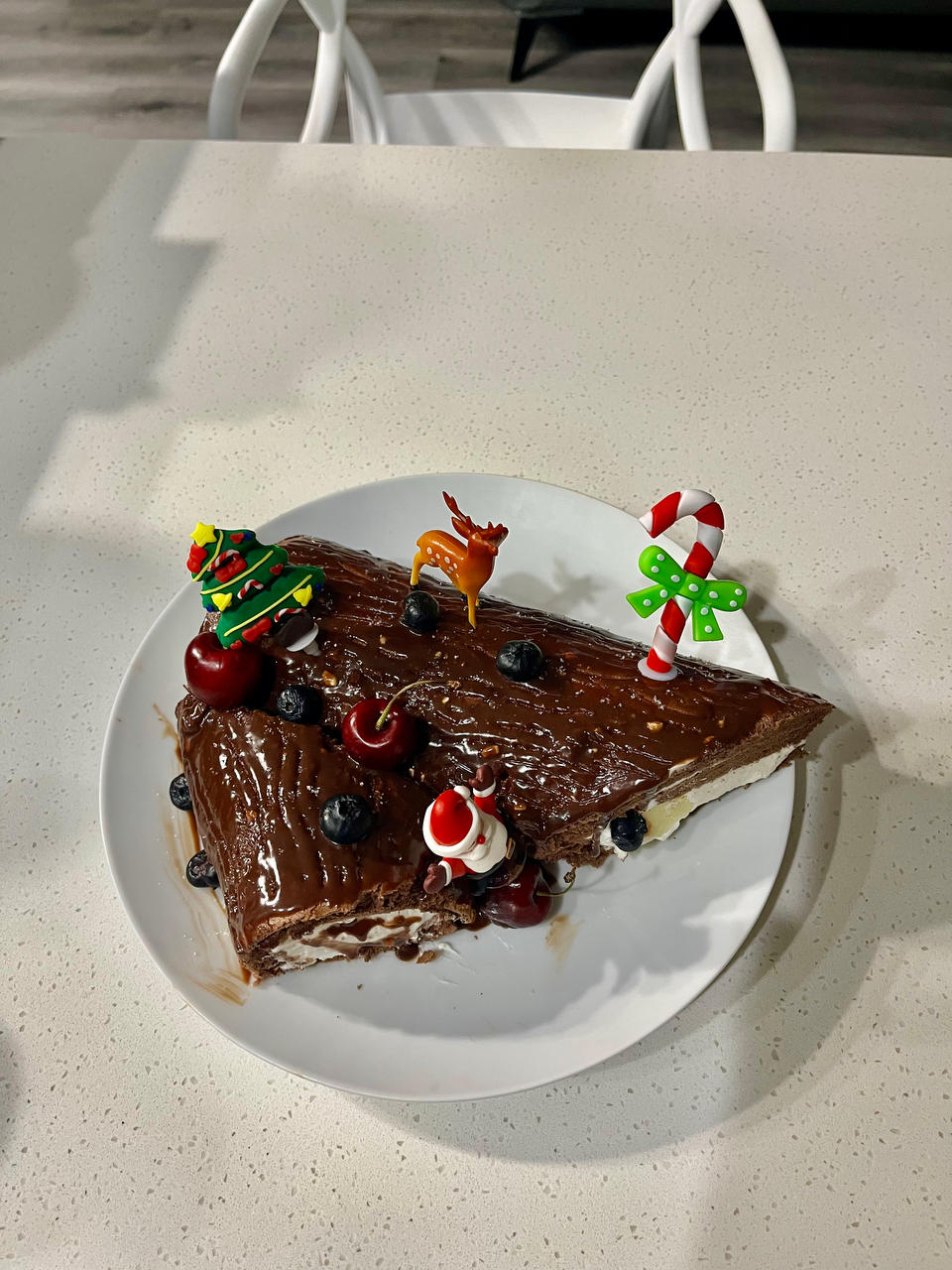 圣诞树桩蛋糕~第二届乐众烘焙大赛作品，作者（心情咖啡屋）