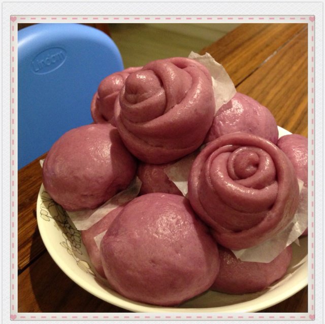 紫薯玫瑰花馒头