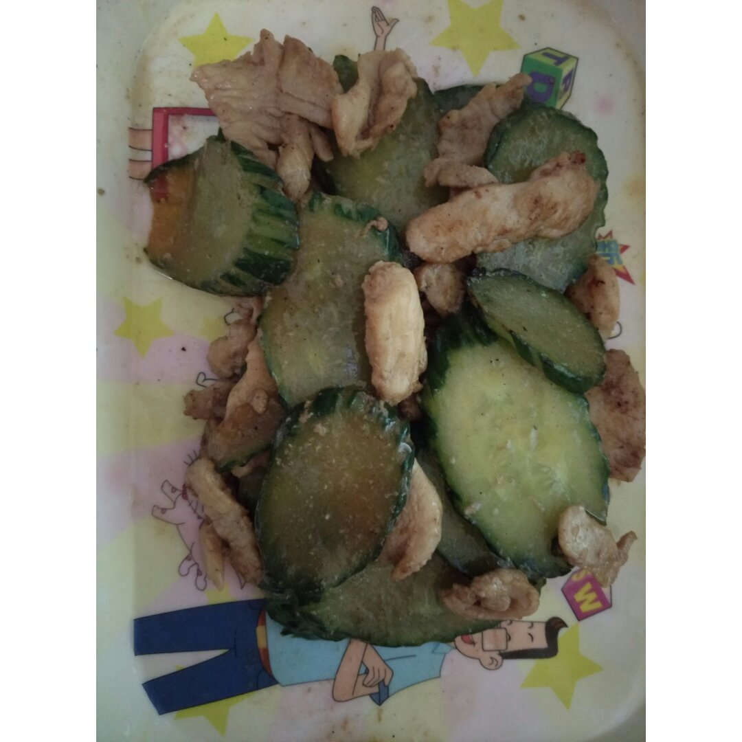 黄瓜炒肉片