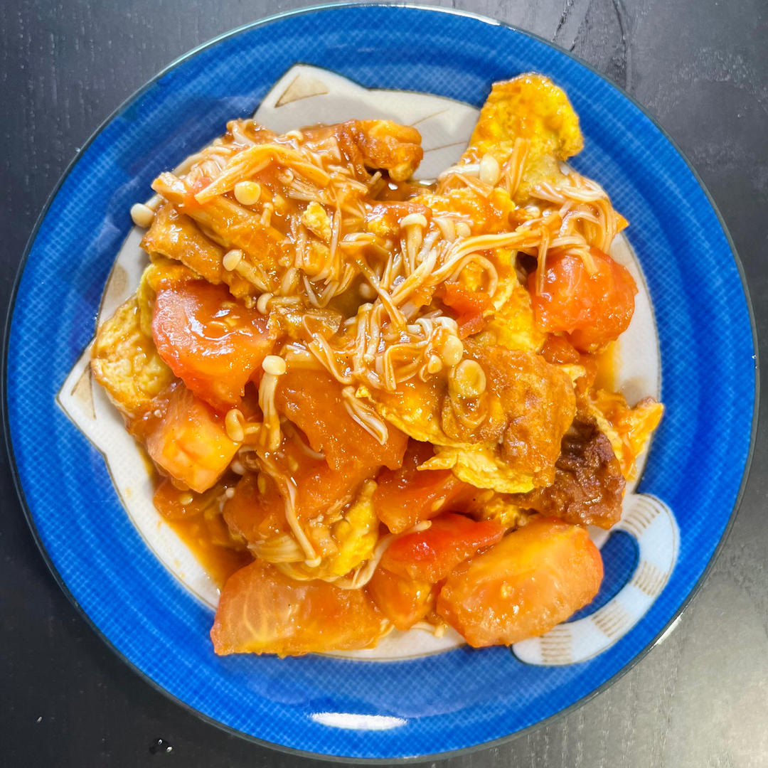 番茄金针菇炒蛋