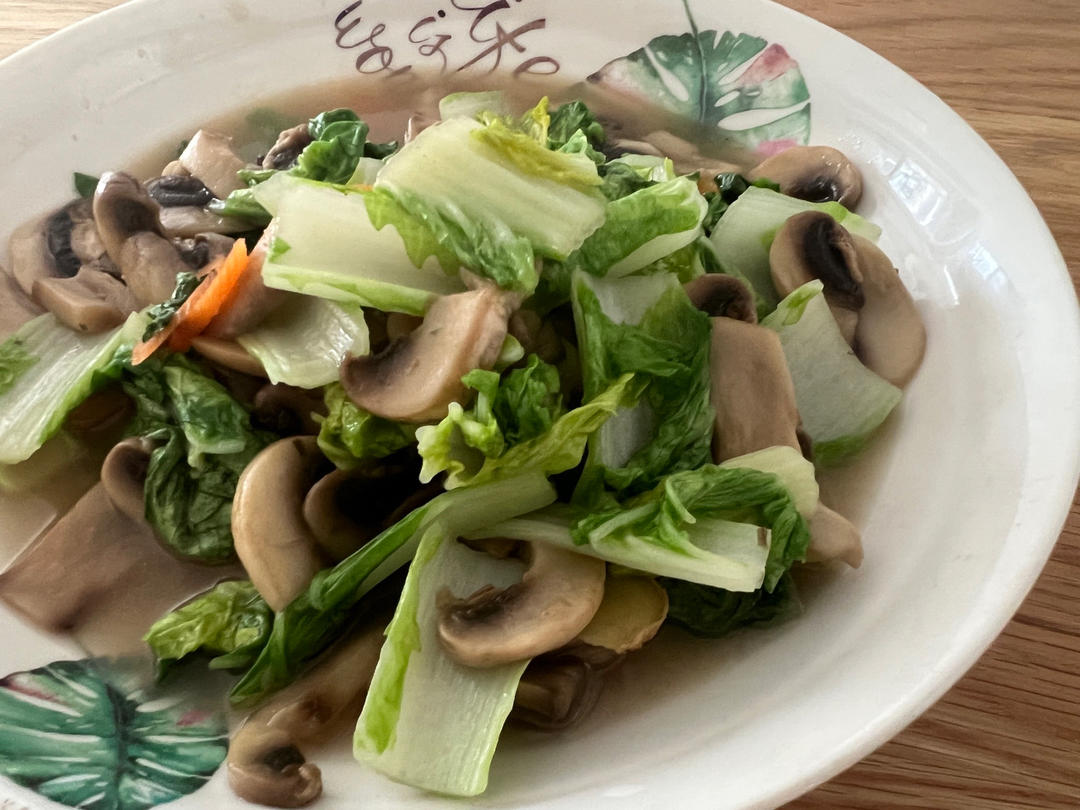 口蘑炒青菜
