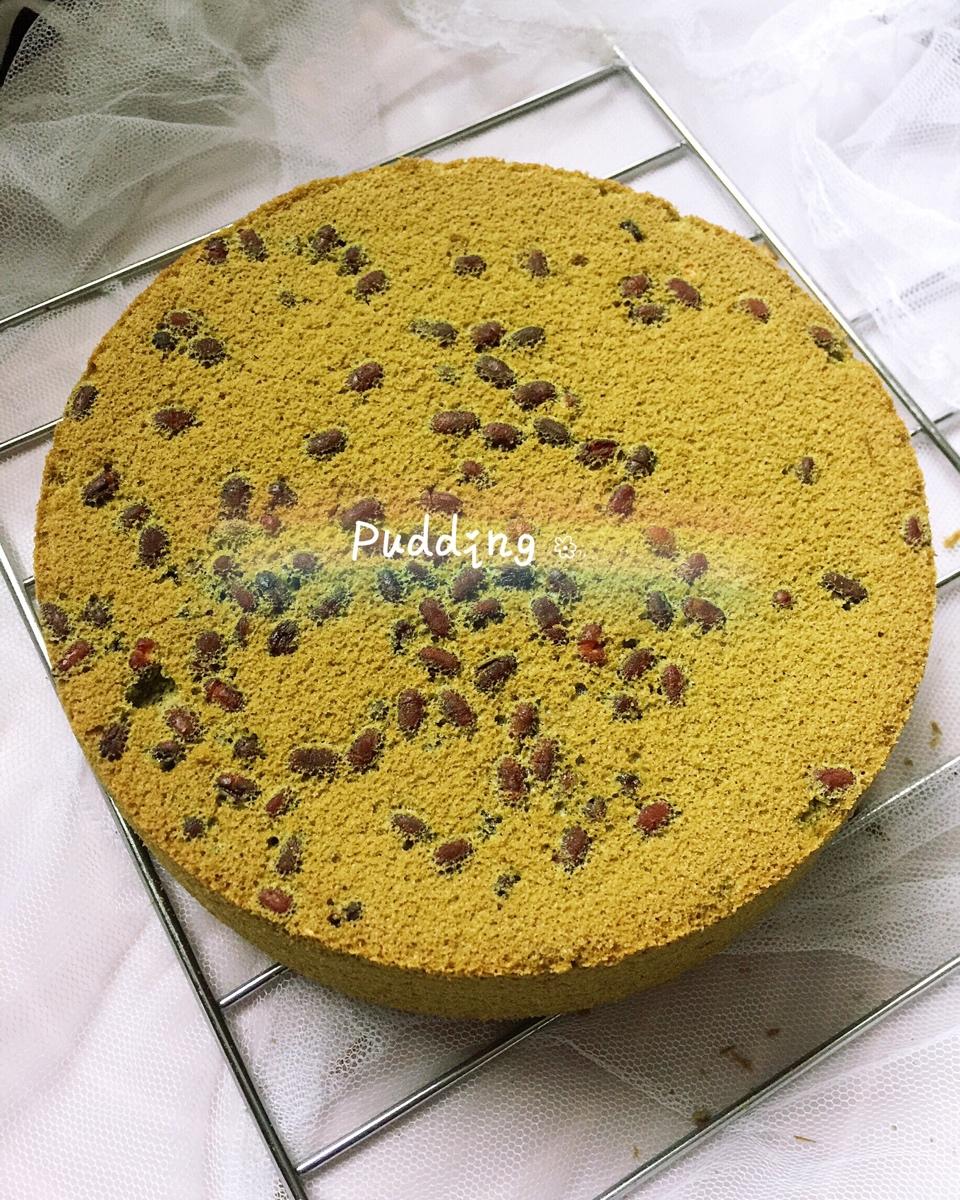 细腻绵软抹茶红豆戚风【附蜜红豆分布均匀小技巧】