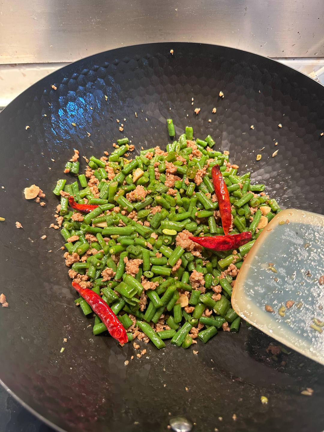 肉沫豆角下饭菜