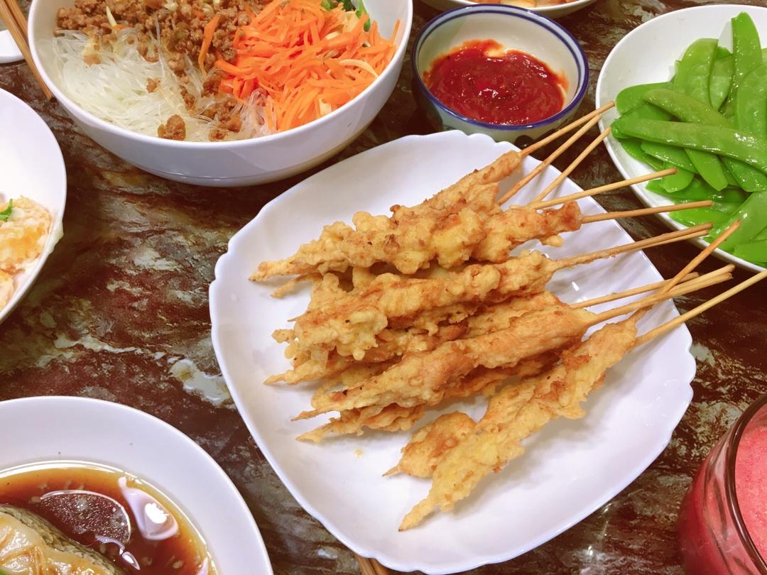 回忆中的挂糊小鸡肉串