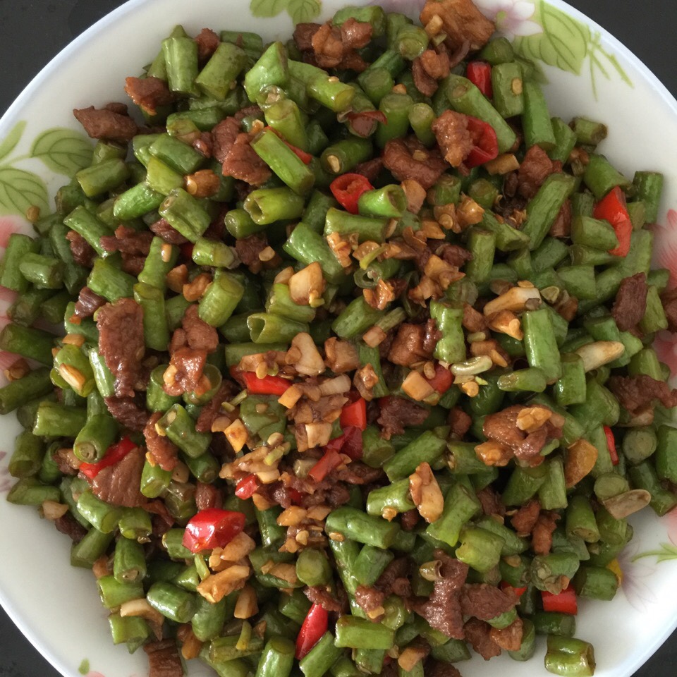 肉沫豆角下饭菜
