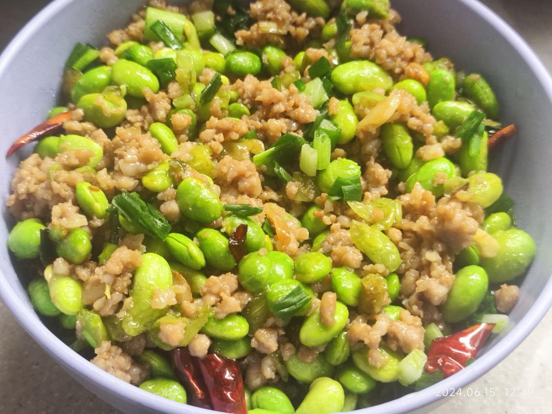 毛豆炒肉（超简单）