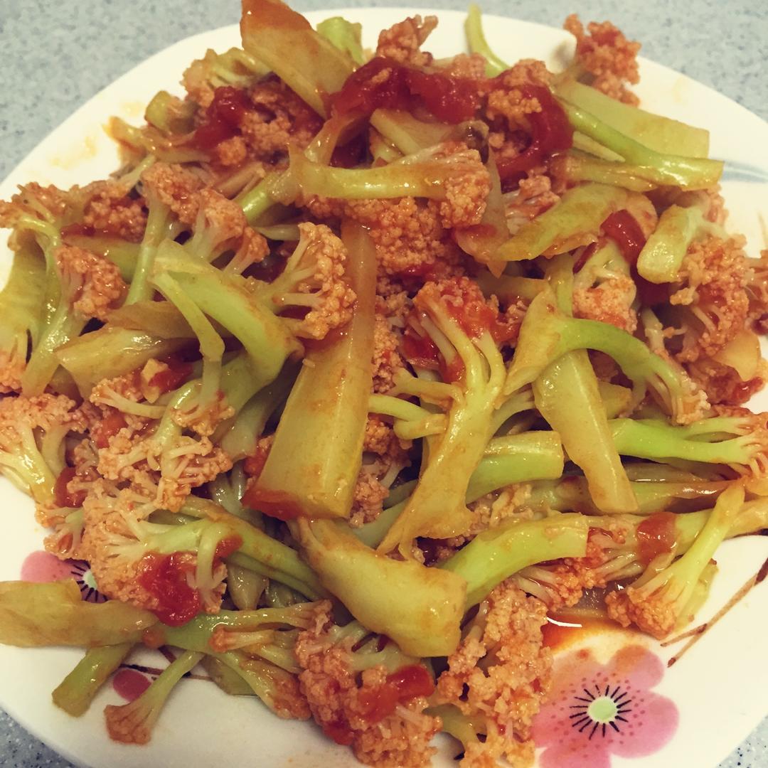 有机花菜炒西红柿