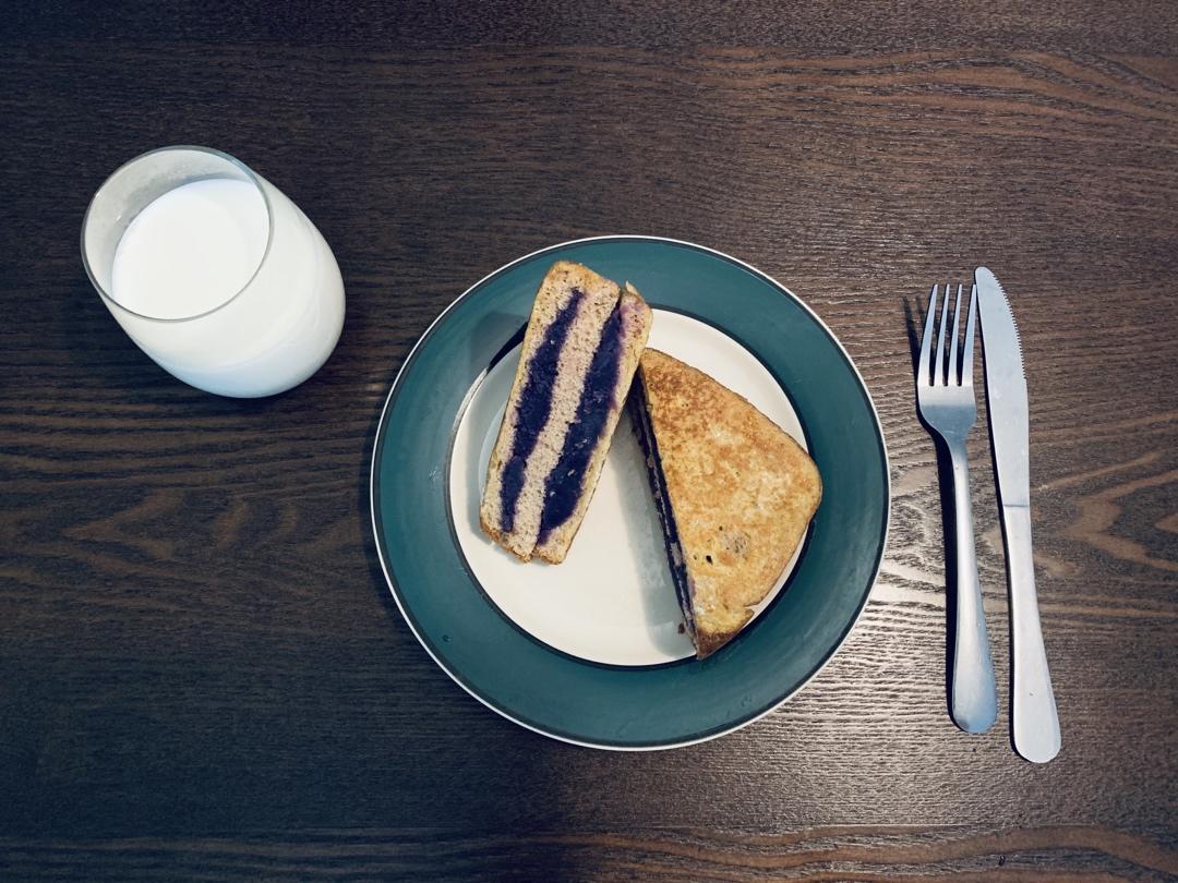 减脂早餐：红薯全麦西多士