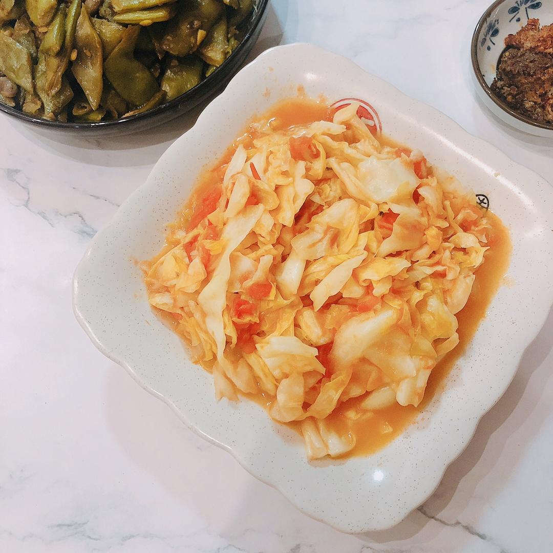番茄炝炒圆白菜