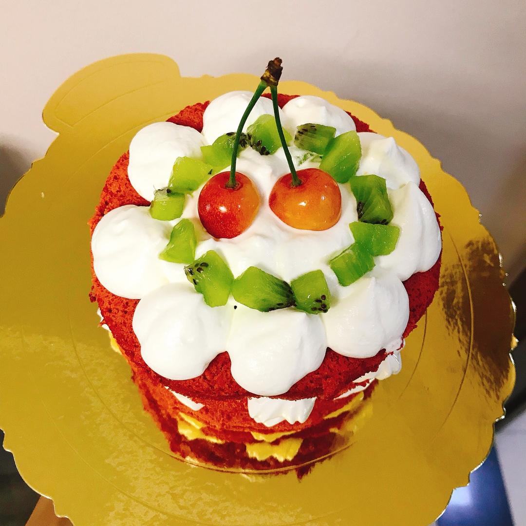 【零失败】不会裱花没关系的水果裸蛋糕 芒果裸蛋糕 完美戚风胚