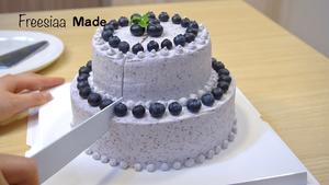 【视频】双层蓝莓蛋糕（分蛋海绵蛋糕）的做法 步骤17