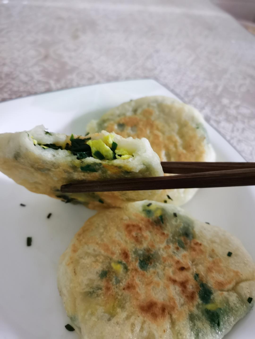 不用揉面的发面韭菜饼