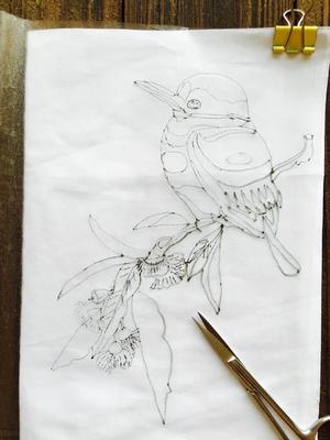 奶油霜手绘－欧式刺绣花鸟详解的做法 步骤11