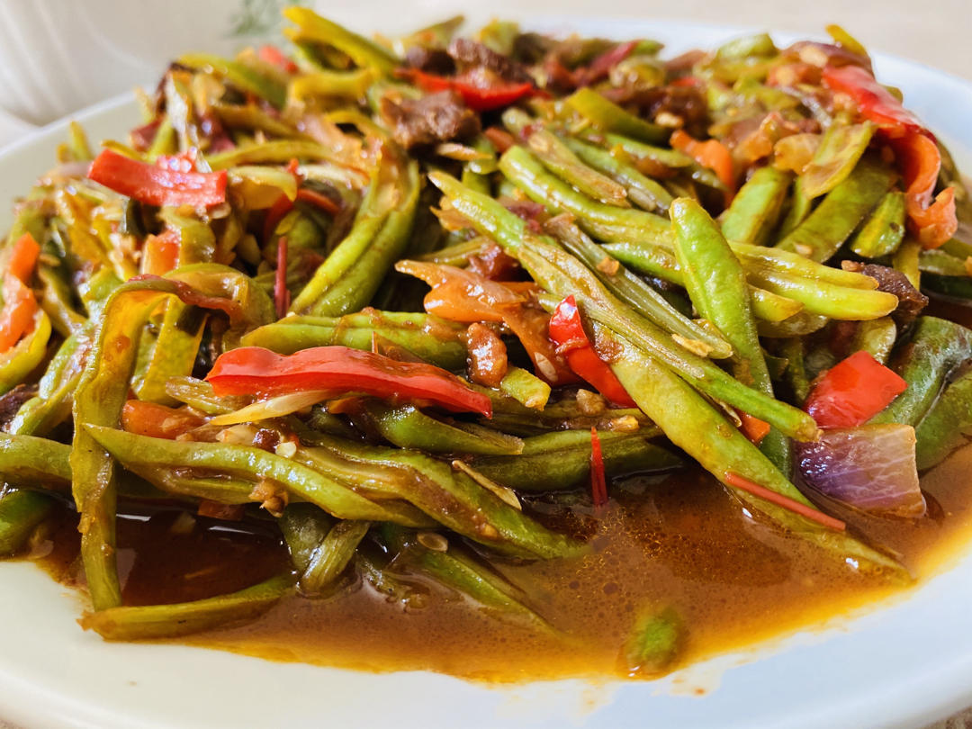 比肉好吃百倍无敌下饭素炒豆角丝