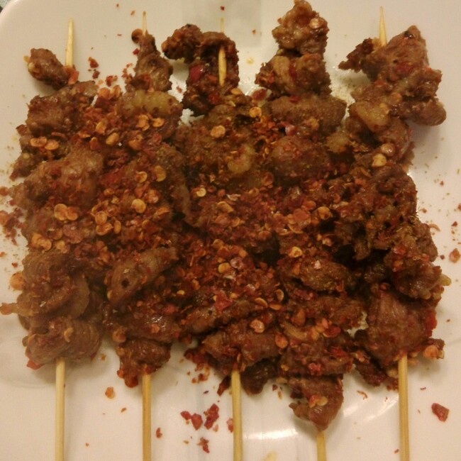 微波炉速成羊肉串