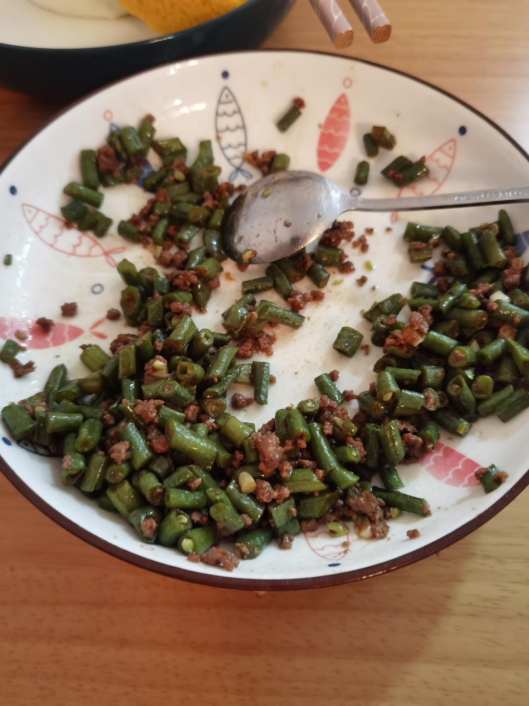 超简单的家常下饭菜猪肉末辣炒豆角