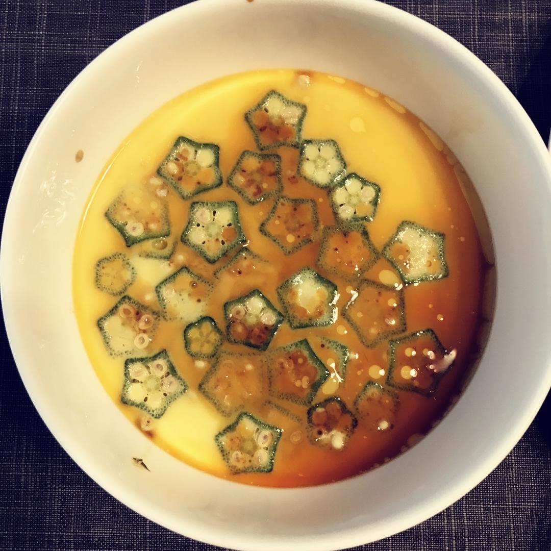 秋葵鸡蛋羹