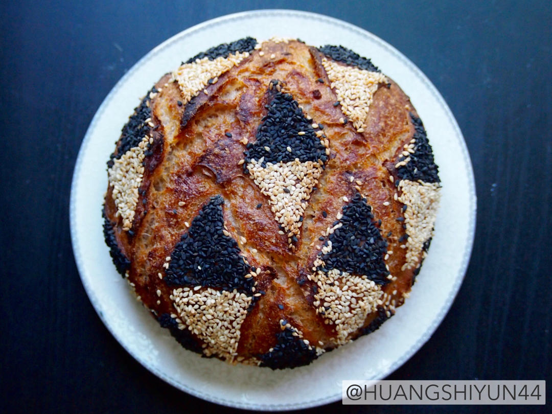 紫薯黑芝麻天然酵种欧包丨健康·烘焙
