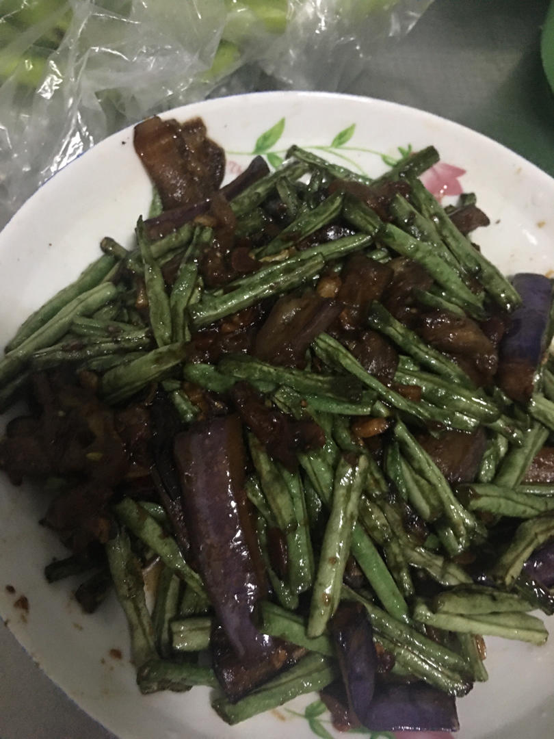 不油炸的茄子烧豆角