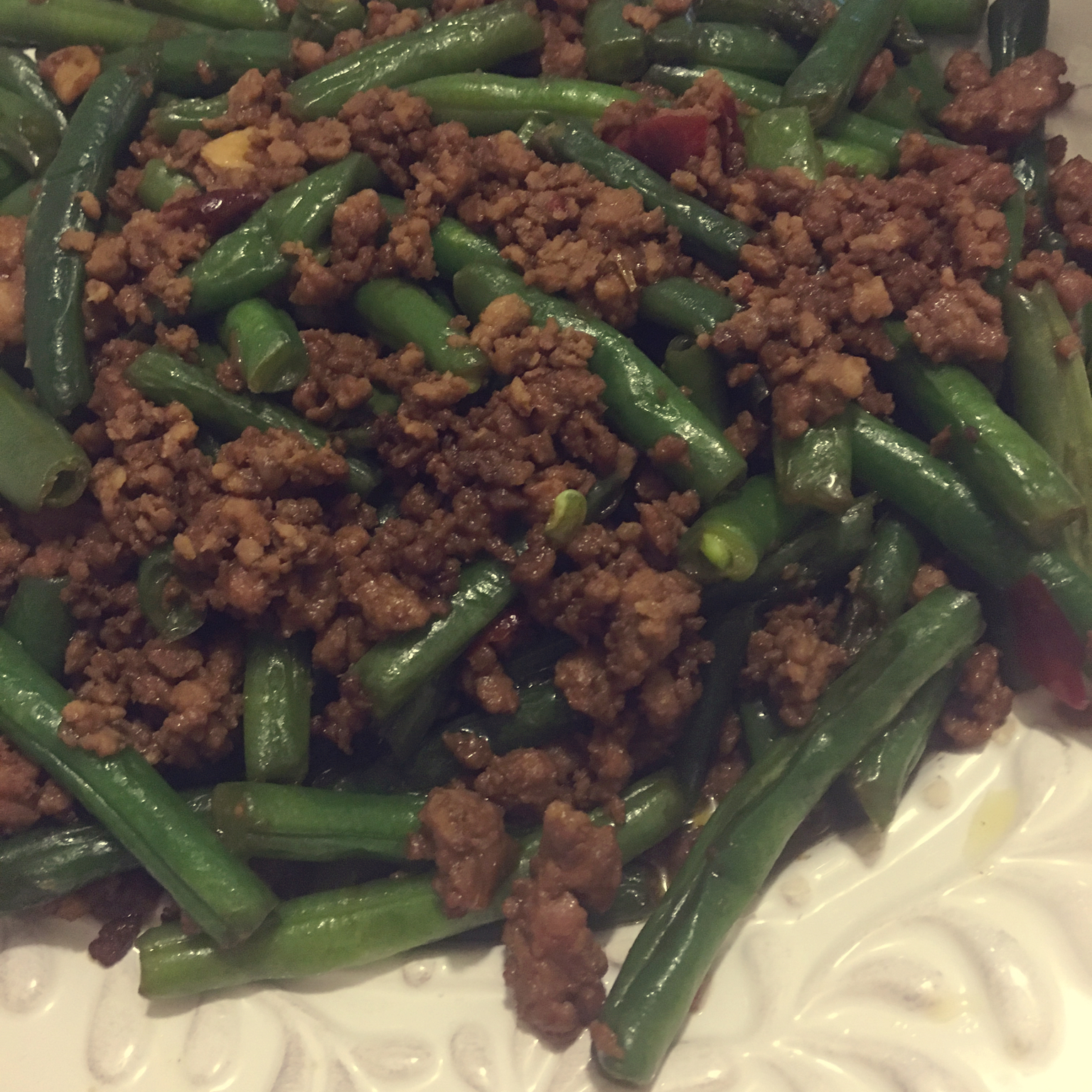 肉沫豆角下饭菜