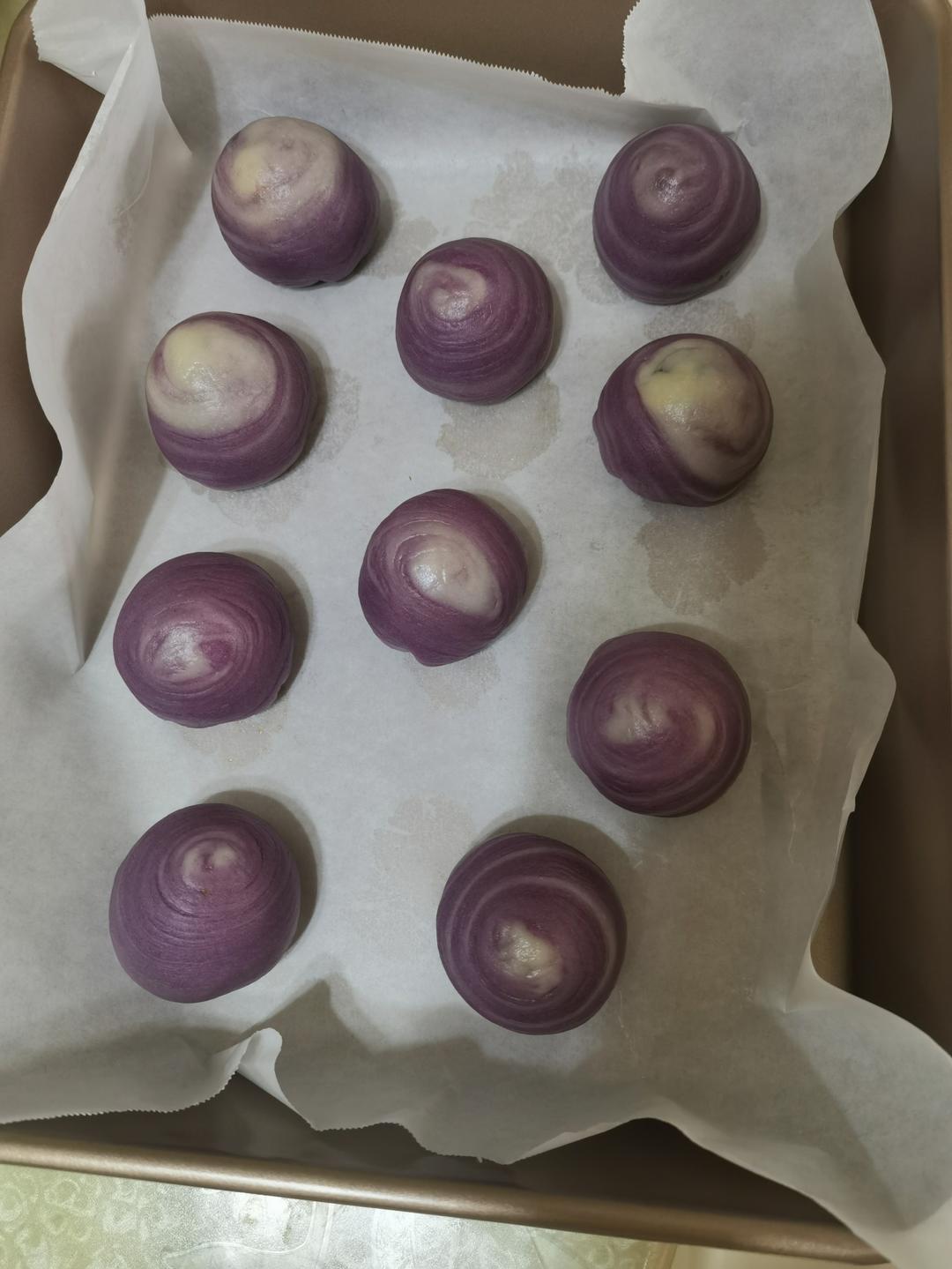 蛋黄酥~紫薯、抹茶、原味~花好月圆，中秋快乐~内附一次做六色蛋黄酥方法~