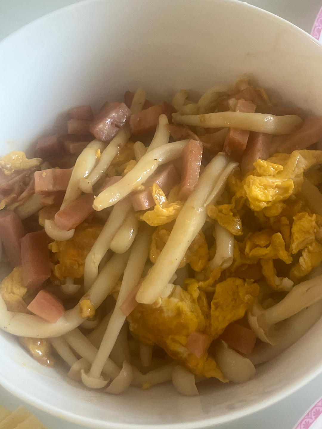 海鲜菇火腿炒蛋