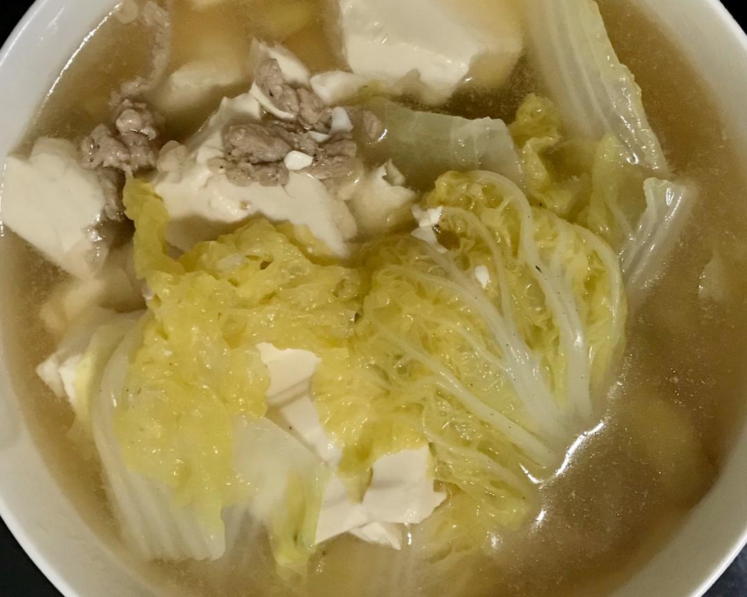 鲜嫩白菜豆腐汤的做法