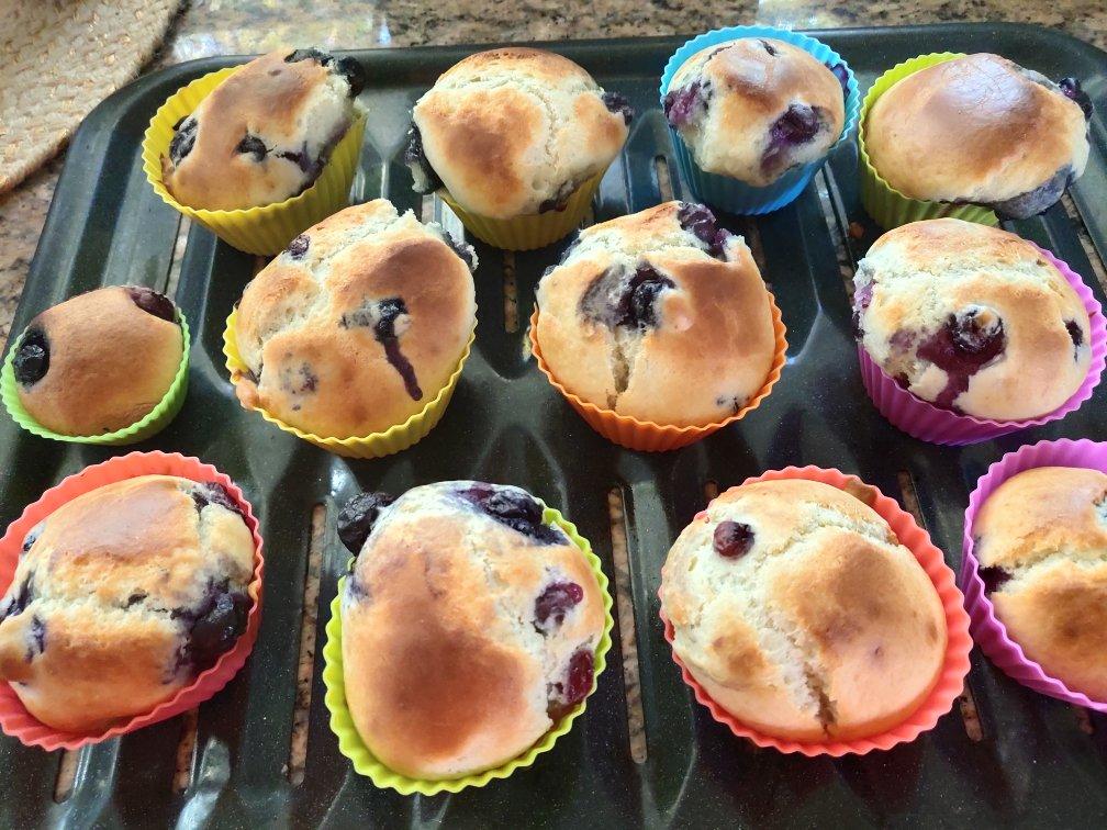 【爆浆蓝莓玛芬蛋糕】搅和几下就爆浆了～Blueberry Muffins～ | Q BAKE