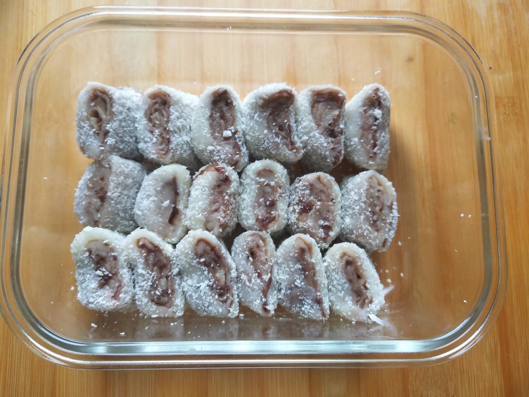 零失败！巨好吃的椰蓉豆沙糯米卷！