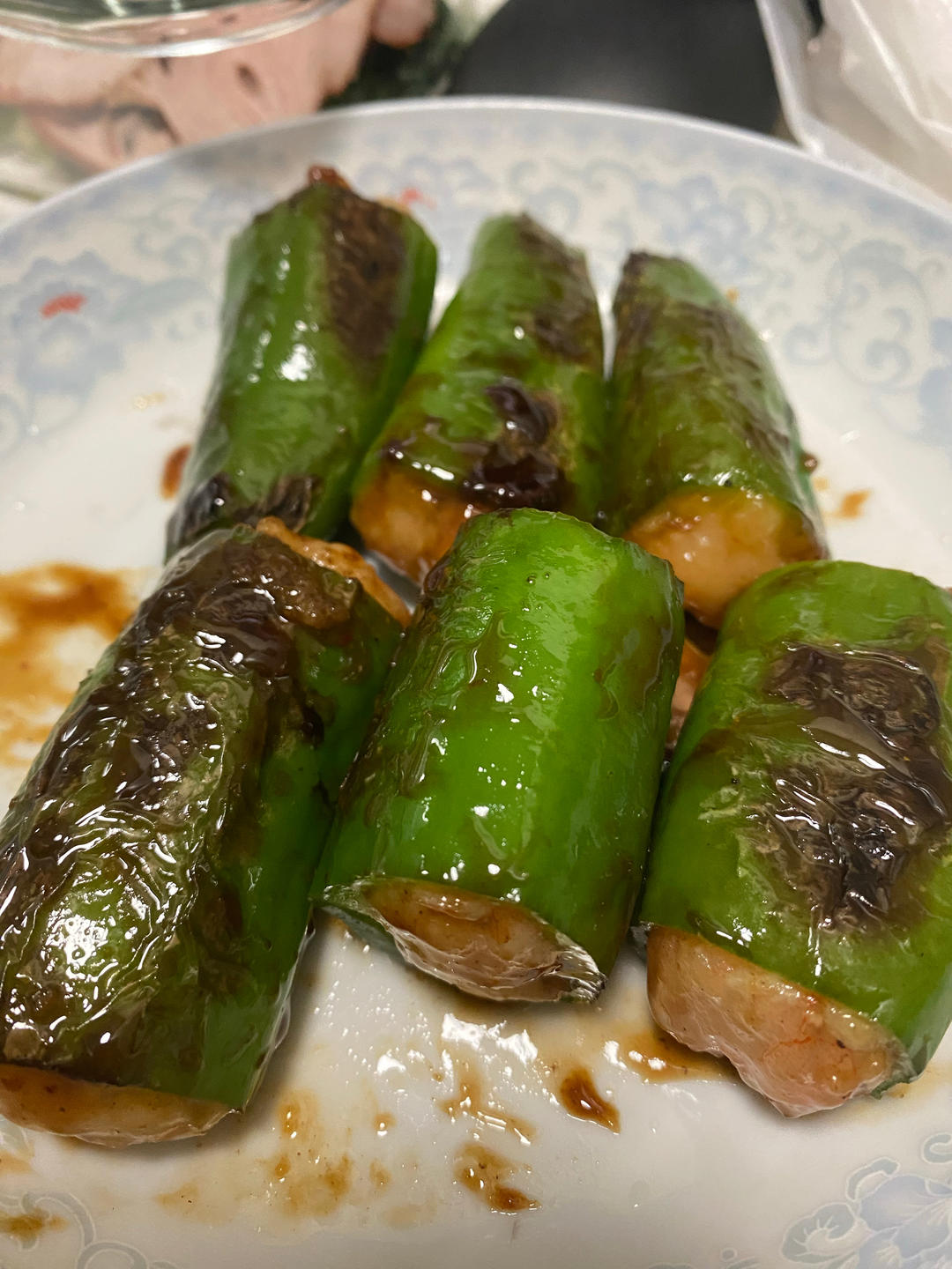 超下饭的青椒酿虾滑