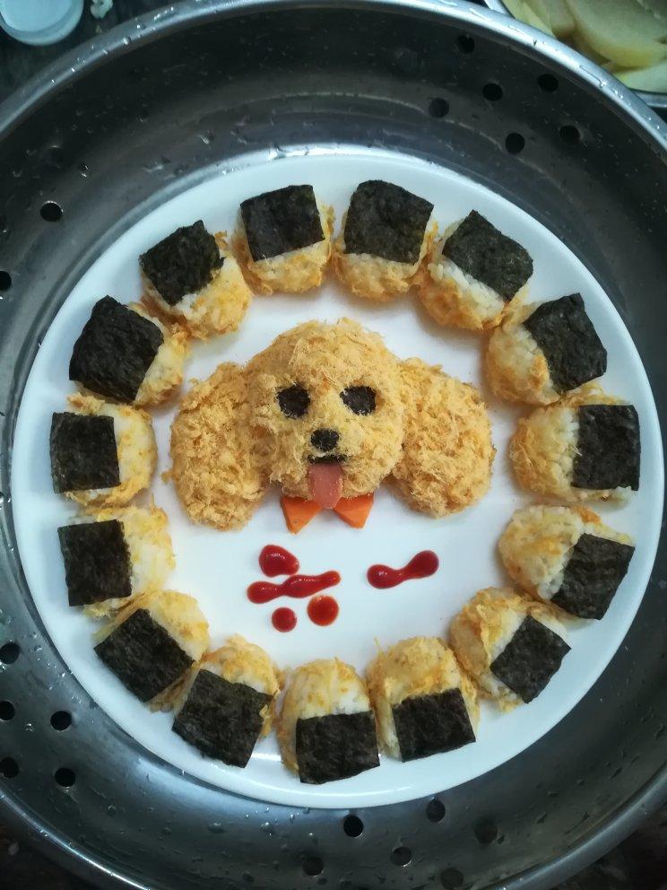 哄娃人气早餐【咸蛋黄肉松饭团】泰迪版-每天都是六一节