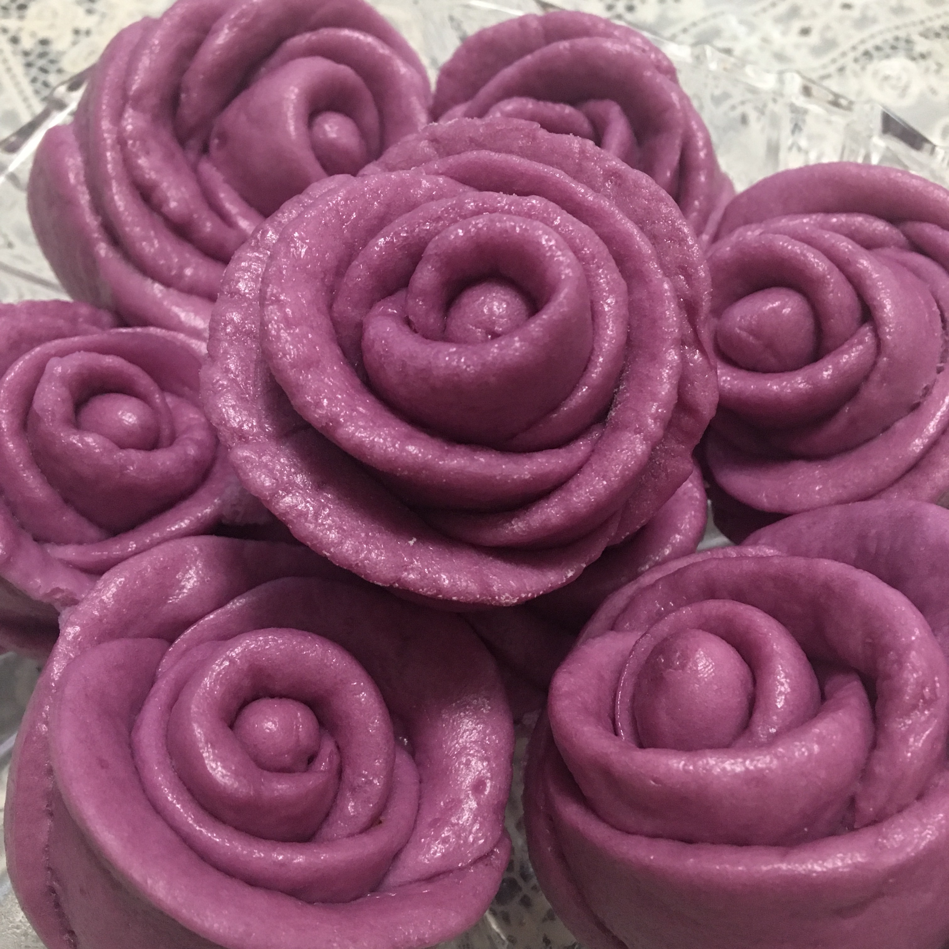奶香紫薯玫瑰馒头的做法