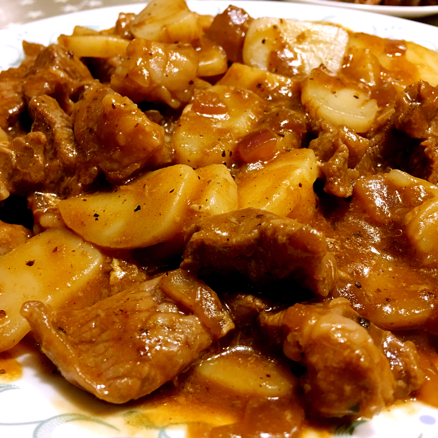 黑椒年糕牛肉粒