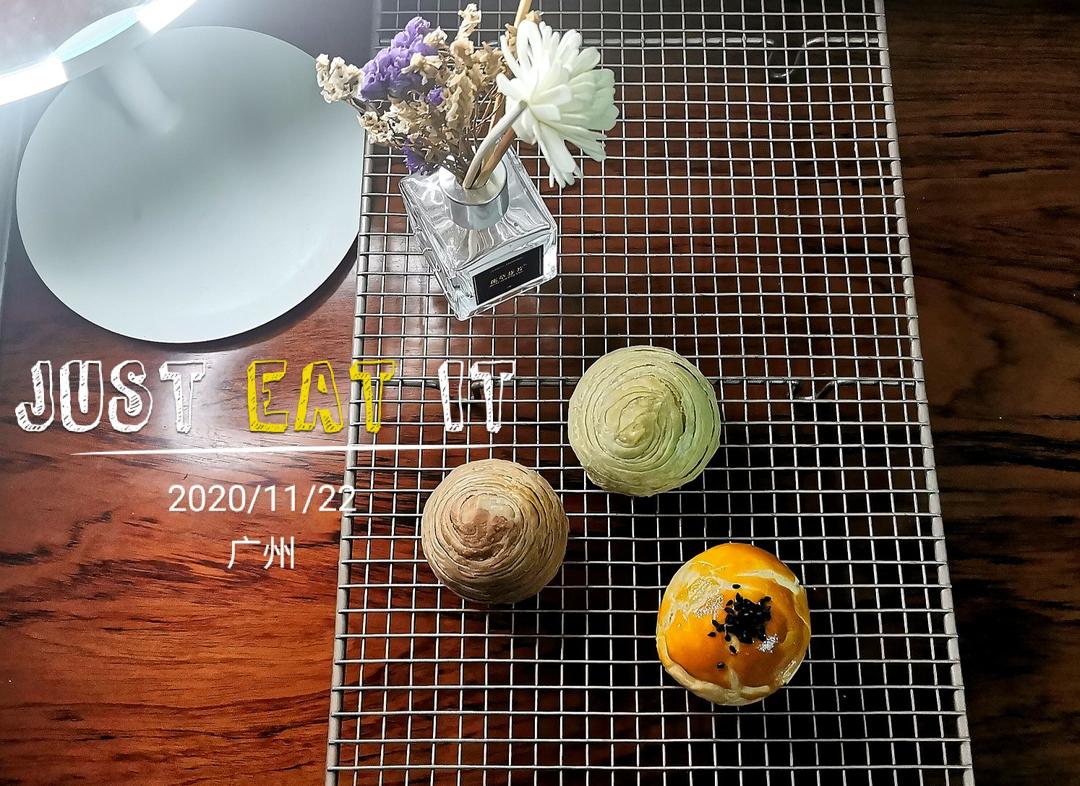 蛋黄酥~紫薯、抹茶、原味~花好月圆，中秋快乐~内附一次做六色蛋黄酥方法~