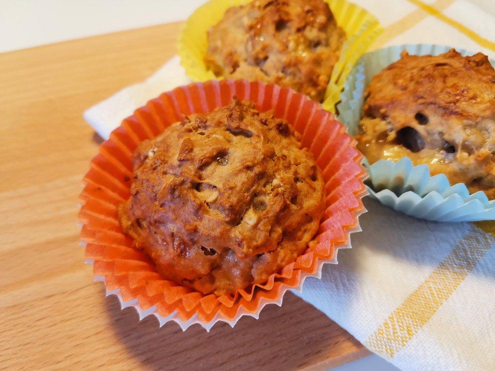 无糖海盐香蕉夹心花生酱燕麦快手马芬【健康主食】