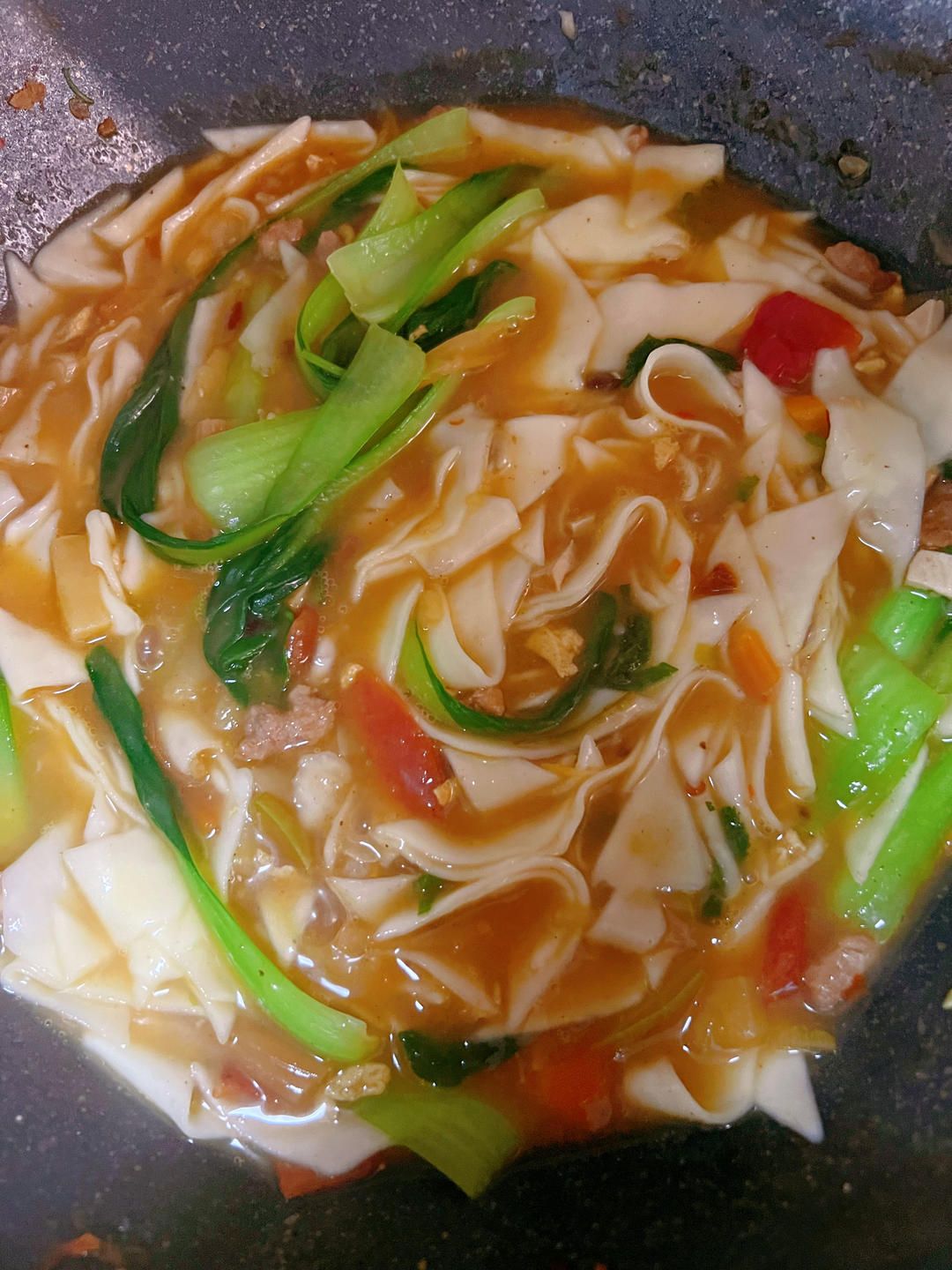 西红柿鸡蛋青菜面片