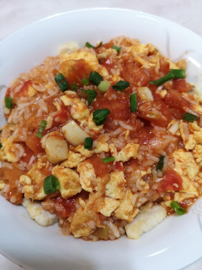 番茄鸡蛋金针菇烫饭