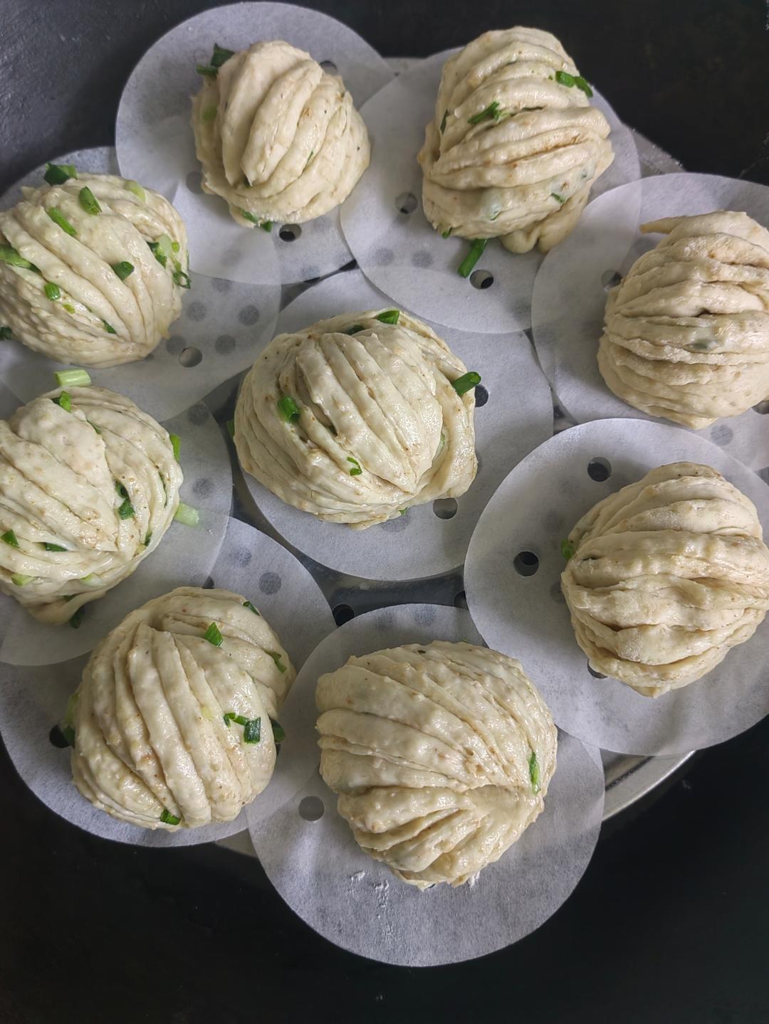 葱油花卷，一根筷子卷出漂亮的造型